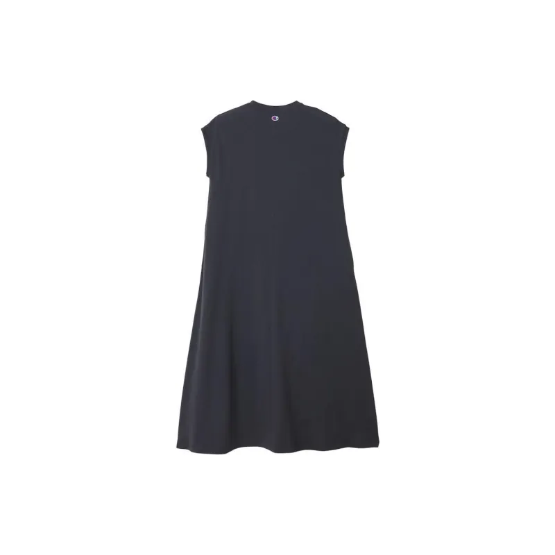 Champion SS24 Sleeveless Dress Women's Beige Black-1