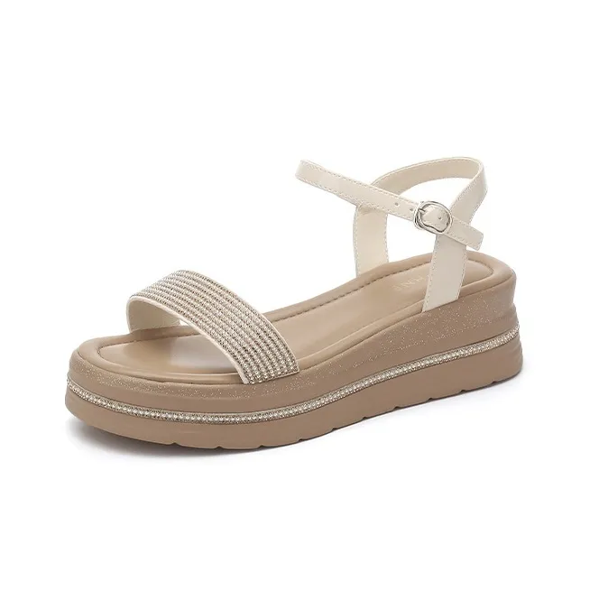 DAPHNE Strap Sandals 5cm Women's Beige/Black-4