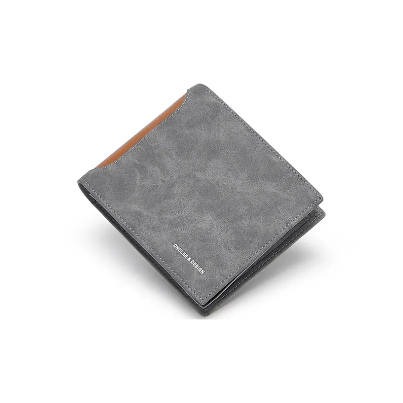 CNOLES Microfiber Coin Purse Small Size Men's Gray-3