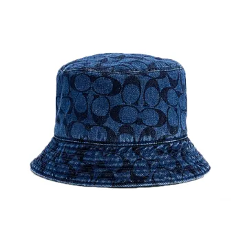 COACH Cotton Bucket Hats Unisex Dark Blue