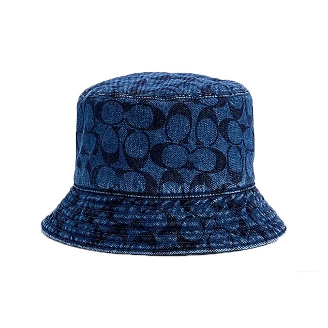 COACH Cotton Bucket Hats Unisex Dark Blue-0