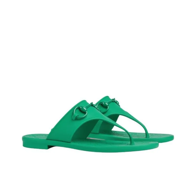 GUCCI Slip Resistant Flip Flops Women's Green-2