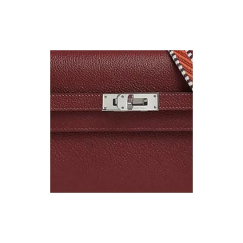 HERMES Kelly To Go Evercolor Leather Wallets Handheld Shoulder Bag Crossbody Bag Women's Burgundy-5