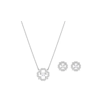 Swarovski Sparkling Dance Flower Faux Crystal Stone Necklaces Women's