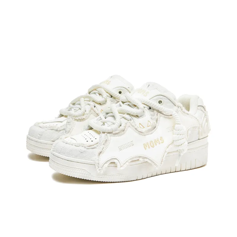 MQMS Skateboard Shoes Unisex Low Top White-4