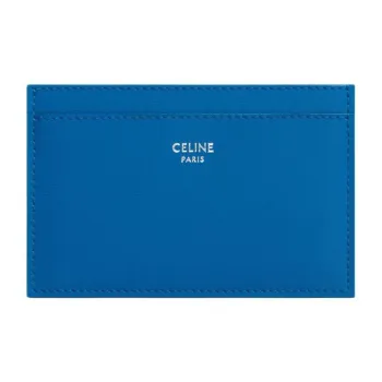 CELINE Cow Leather Card Holder Men's Sailor Blue