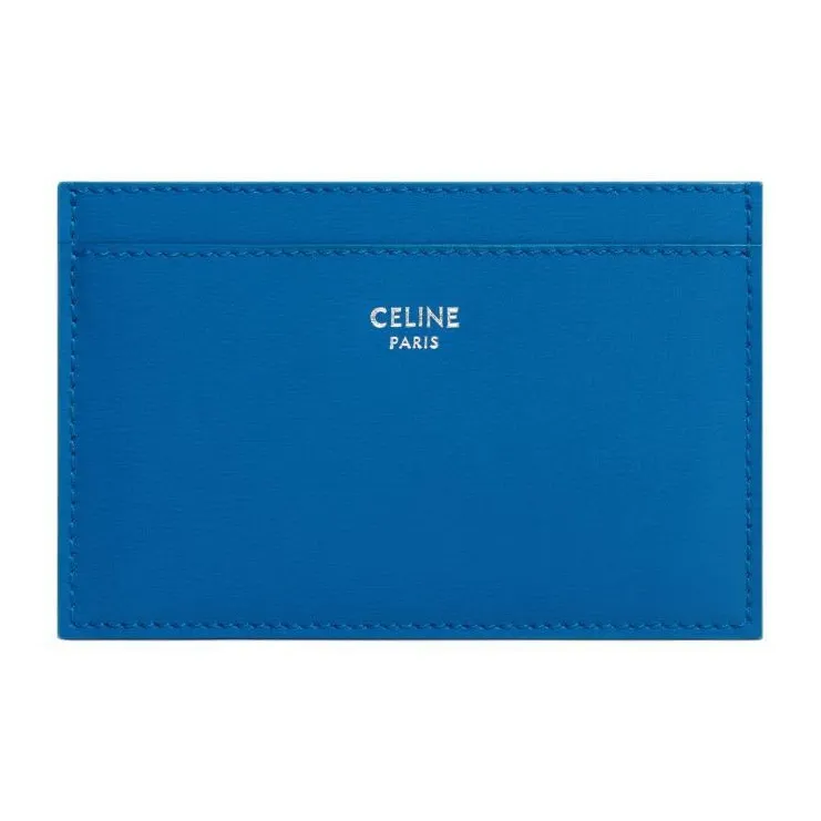 CELINE Cow Leather Card Holder Men's Sailor Blue-0