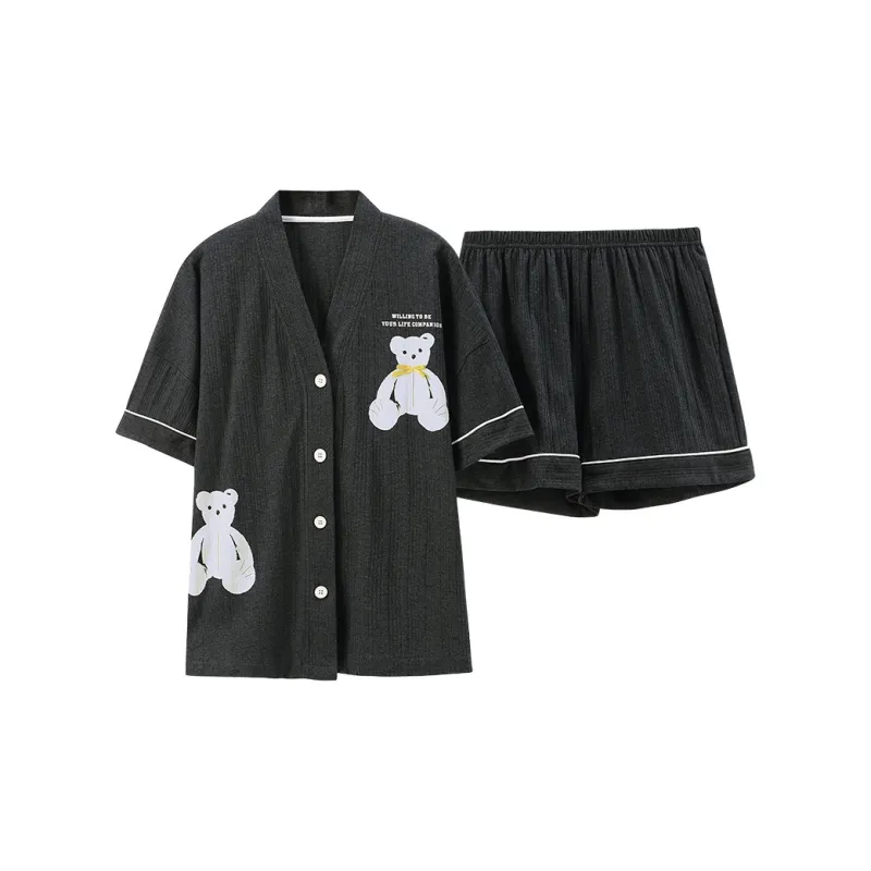 Follow The United States Pajama Set Women's Dark Gray-0