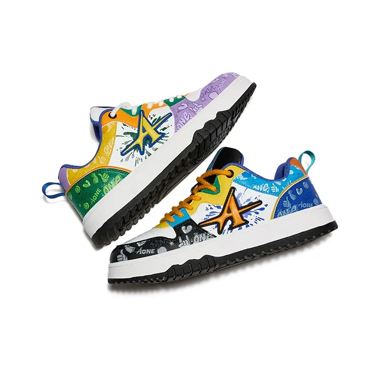 A1 Mismatched Shoes Coverage Balance Wear-Resistant Low-Top Skateboard Shoes Unisex-7