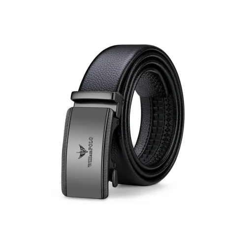 WilliamPOLO Top Grain Cow Leather Leather Belts Men's Pearl Gun 3.5cm Width
