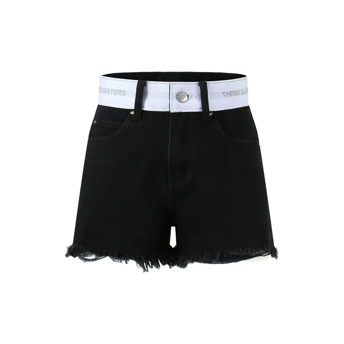 Three Quarters Casual Shorts Women's Black-1