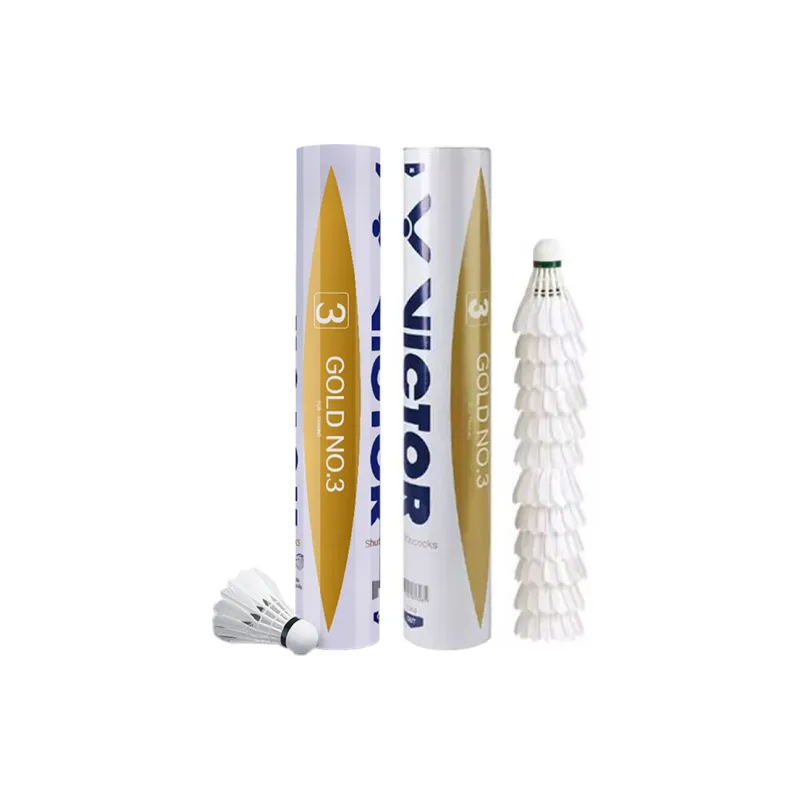 VICTOR Golden Yellow Collection Duck Feather Shuttlecock 12 Pack Water Duck Feather Training Match Shuttlecocks-3