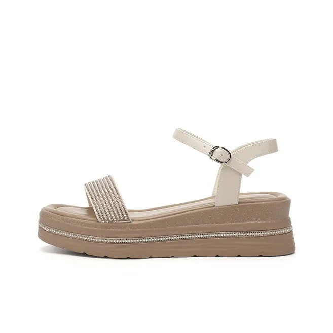DAPHNE Strap Sandals 5cm Women's Beige/Black-3