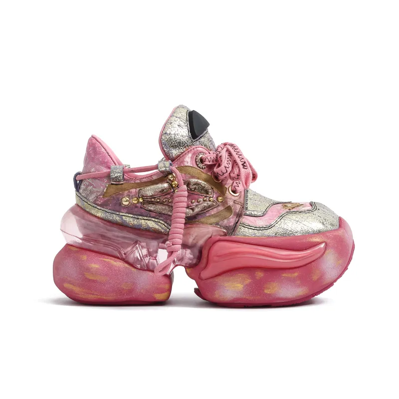 VINYVIOLA Cushioned Wear-Resistant Height Increasing Low-Top Chunky Sneakers Women's-31