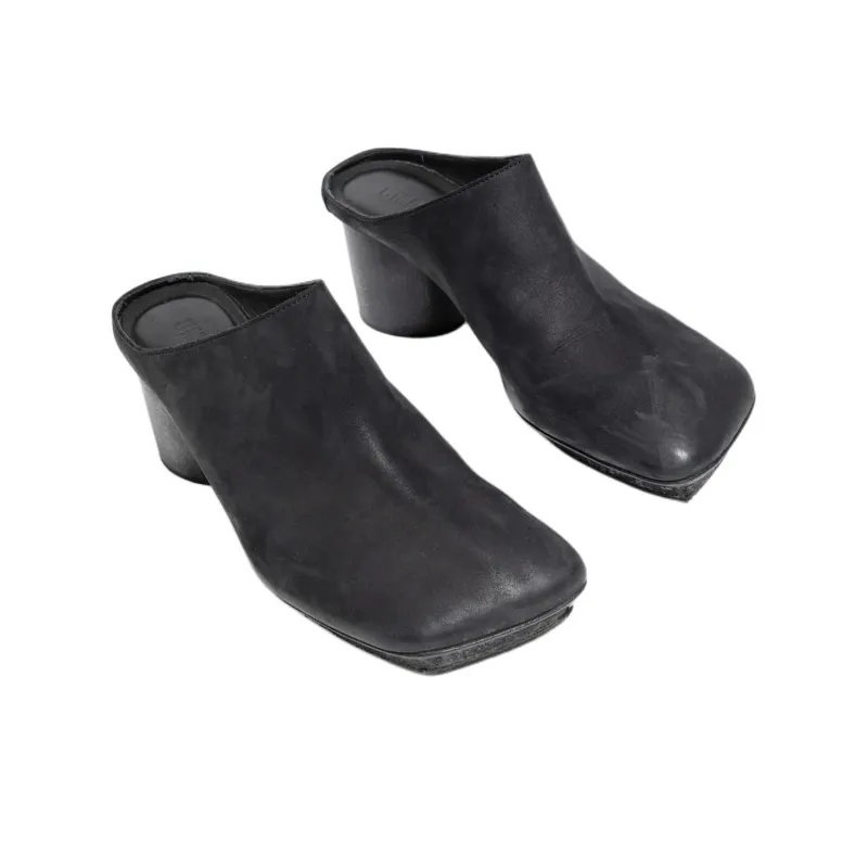 UMA WANG Block-heel Leather Mules-3