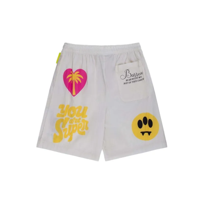 Barrow Logo print Cotton Shorts-1