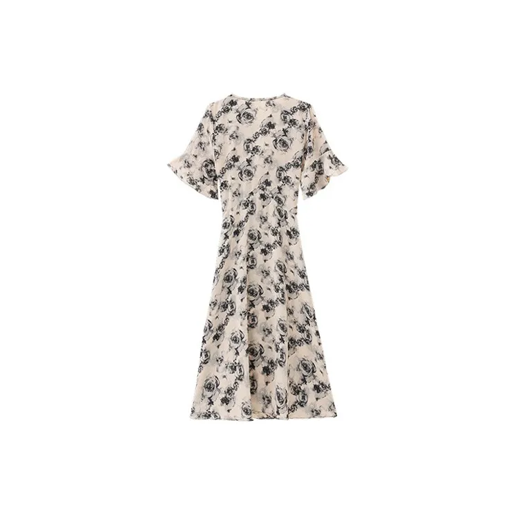 HUASJ Short Sleeved Dresses Women's Khaki-1