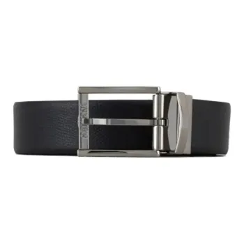 EMPORIO ARMANI Reversible Leather Belt With One Side In Palmellato Leather