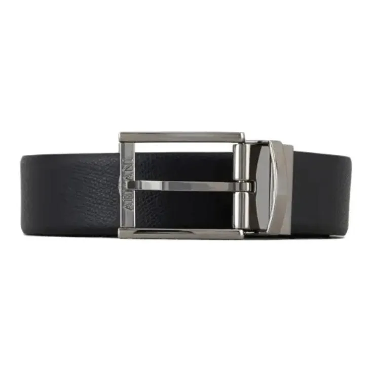 EMPORIO ARMANI Reversible Leather Belt With One Side In Palmellato Leather-0