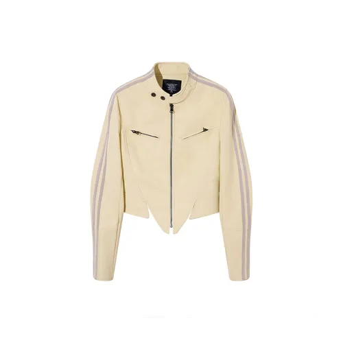 Ouyang Leather Jackets Women's Champagne Yellow