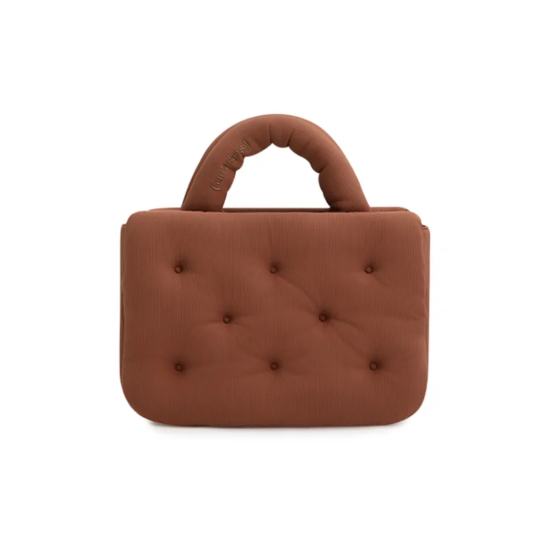 Artrips Fabric Shoulder Bag, Crossbody Bag, Handbag Medium Size Women's Cookie Apricot/Cocoa Brown-0