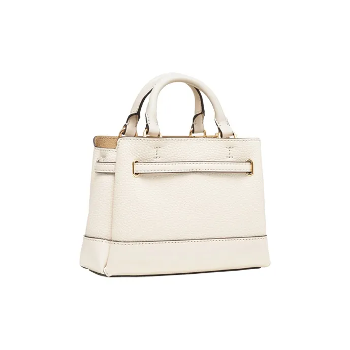 MICHAEL KORS Reed Leather Crossbody Bag, Handbag Mini Women's Pink/Black/Milk White/Leather Brown-5