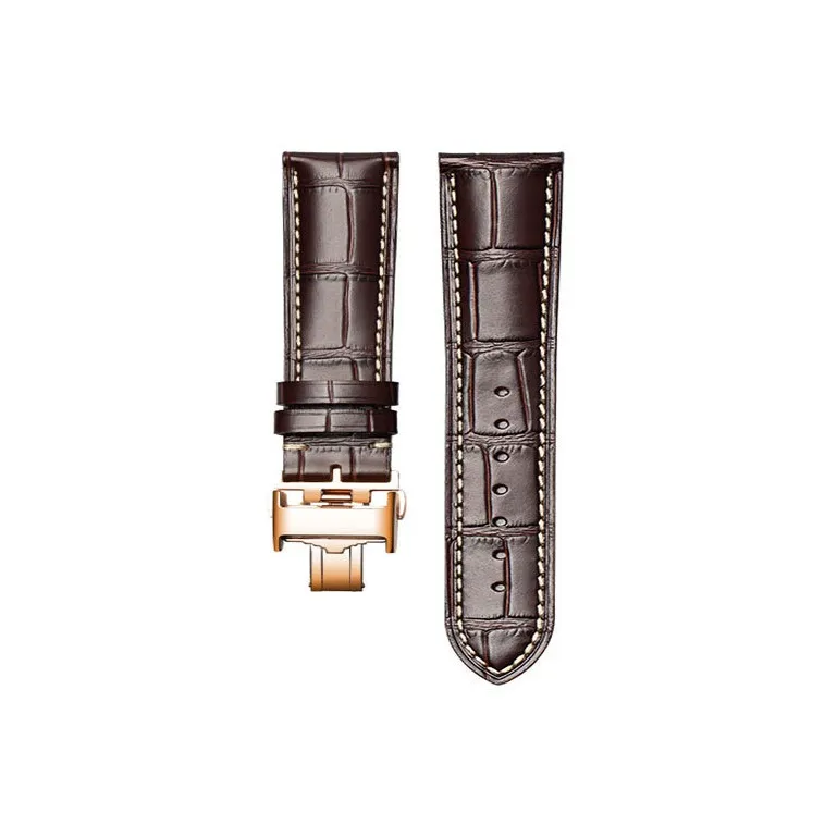 Gangjue Longines Compatibility Watch Band Genuine Leather Material-11