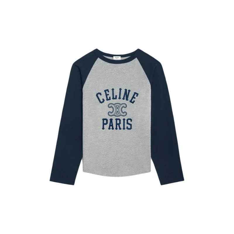 CELINE SS24 Raglan Sleeve T Shirt Women's Mixed Gray-2