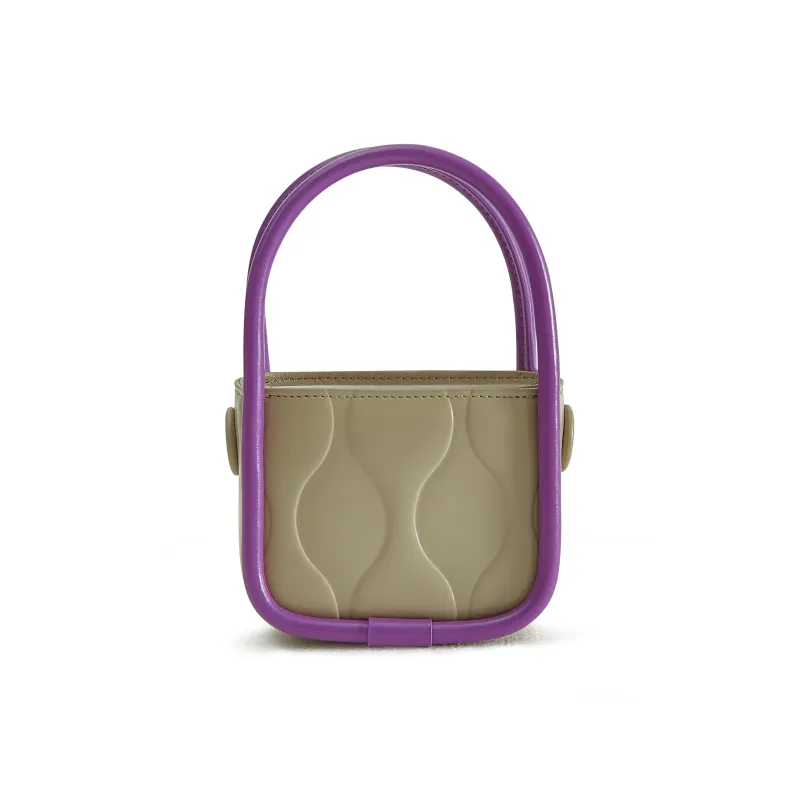 STAR TOWN Cow Leather Shoulder Bag, Crossbody Bag, Handbag Mini Women's Grape Purple/Lemon/Buckwheat-8
