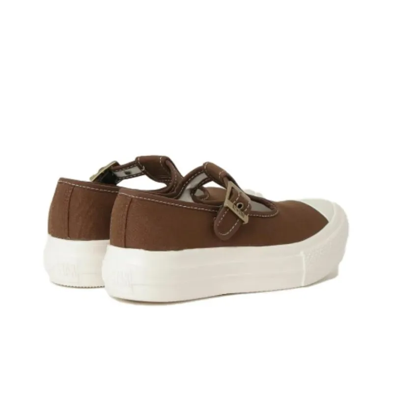 Converse All Star Light Plts Mary Jane O Durable Cushioning Low-Top Canvas Shoes Women's Brown Japan Version-2