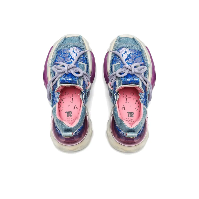 VINYVIOLA Cushioned Wear-Resistant Height Increasing Low-Top Chunky Sneakers Women's-19