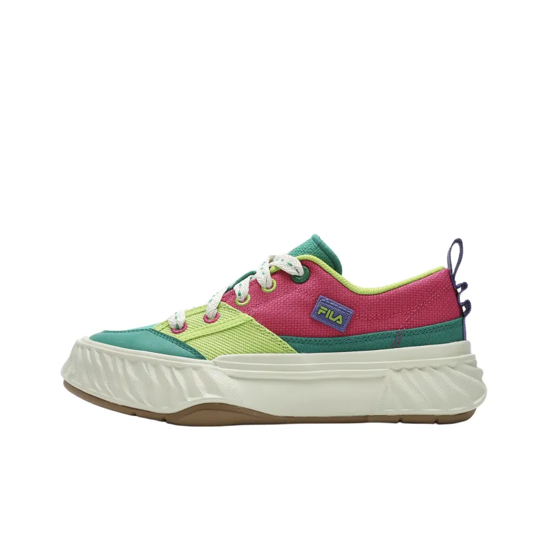 FILA Fosso Slip Resistant Low Top Canvas Shoes Women's Green Pink-0
