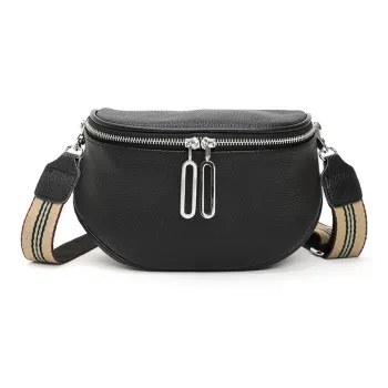 VANDEE Cow Leather Shoulder Bag Crossbody Bag Fanny Pack Regular Women's Black
