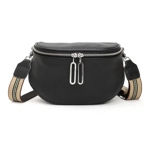 VANDEE Cow Leather Shoulder Bag Crossbody Bag Fanny Pack Regular Women's Black