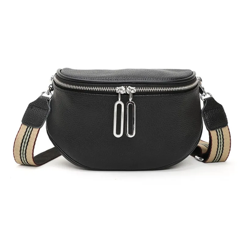 VANDEE Cow Leather Shoulder Bag Crossbody Bag Fanny Pack Regular Women's Black-0