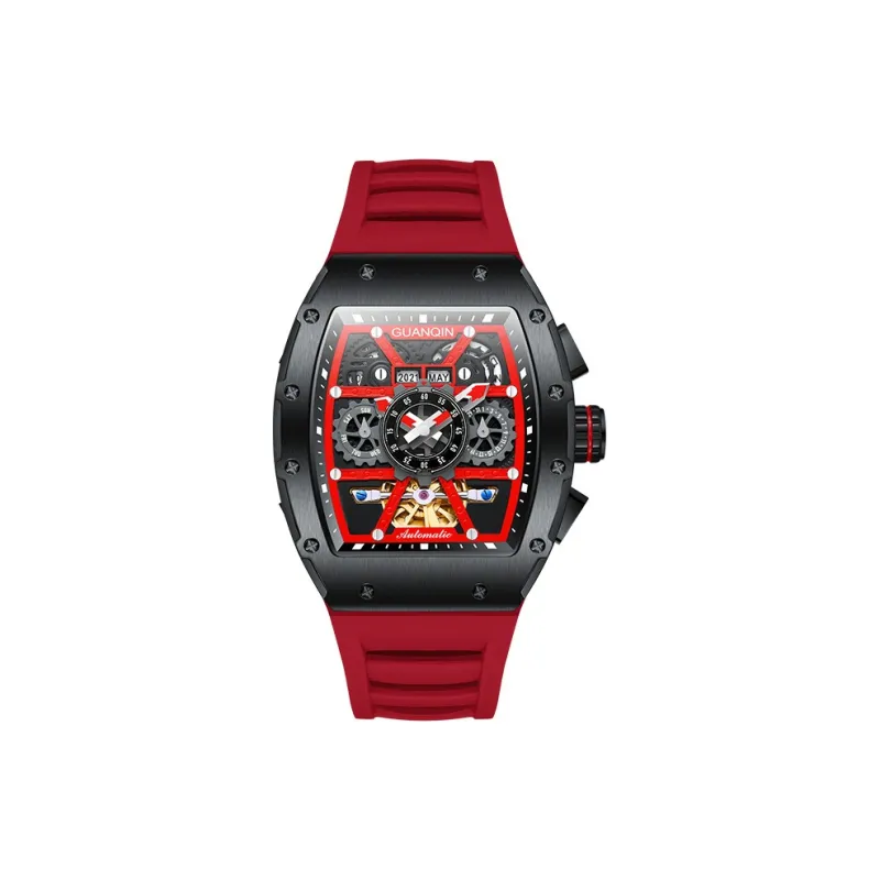 GUANQIN GUANQIN GJ16197 Automatic Mechanical Movement Silicone Strap Watch Men's Watches Cut-Out Dial-25