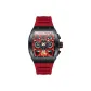Black Case Black Red Dial Red Rubber Strap