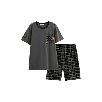 FENTENG Pajama Set Men's Deep Smoke Gray