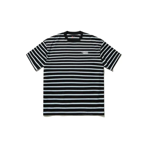 LiNing T-Shirts Men Black And White Stripes Print