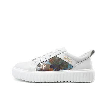 Satchi Breathable Wear Resistant Height Increasing Low Top Skateboard Shoes Men's White 3CM