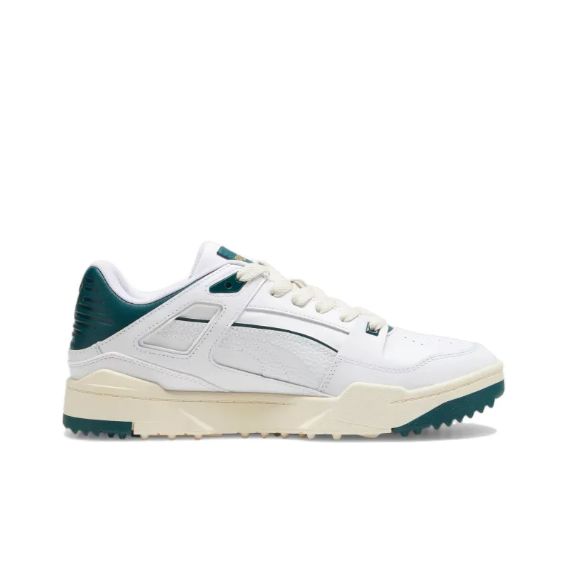 PUMA Slipstream G Cushioned Wear Resistant Breathable Lightweight Low Top Golf Shoes Men's White Green-1