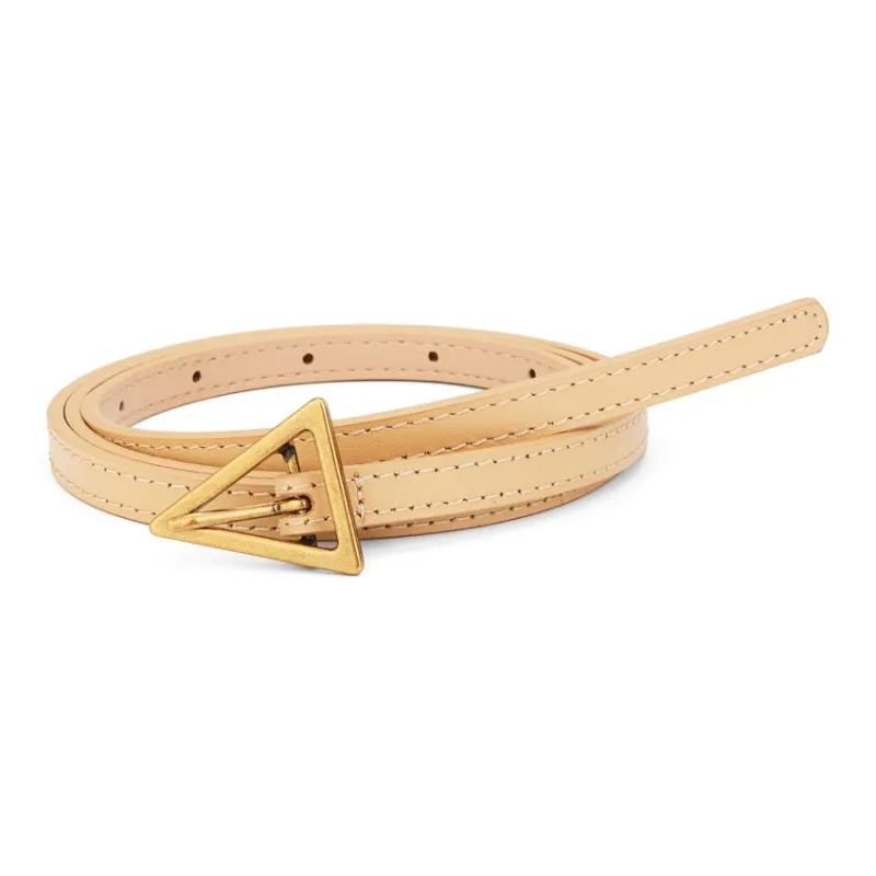 Cows Reign Vintage Triangle Pin Buckle Thin Top Grain Cow Leather Fashion Decoration Belt Leather Belts Women's-15