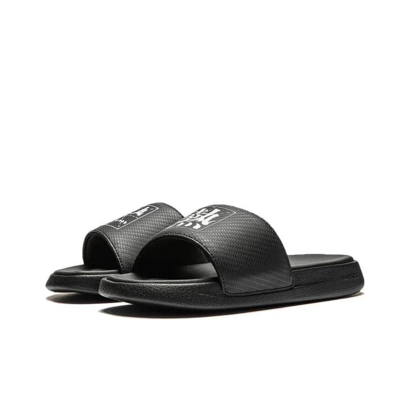 LiNing LN Slipper Slip Resistant Quick Dry Abrasion Resistant Slide Slippers Women's Black White-2