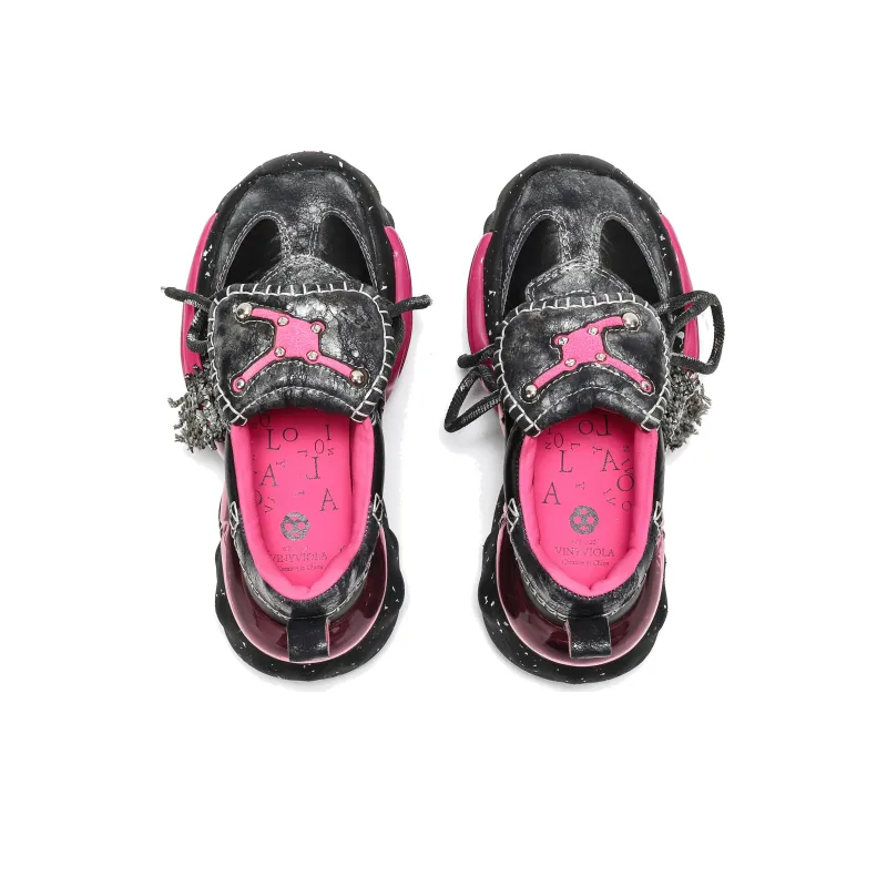 VINYVIOLA Cushioned Wear-Resistant Height Increasing Low-Top Chunky Sneakers Women's-14