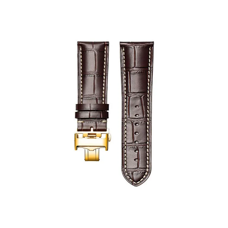Gangjue Longines Compatibility Watch Band Genuine Leather Material-9