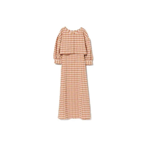 Beams Gingham Check Layered Dress Skirt Set Women's