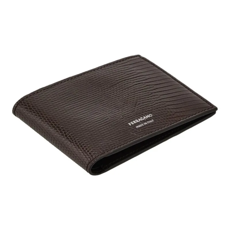 FERRAGAMO Eel Skin Wallet Men's Brown-2