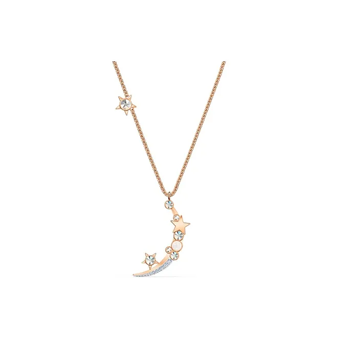 Swarovski STARRY NIGHT Artificial Crystal Necklaces Women's Silver White/Rose Gold-0