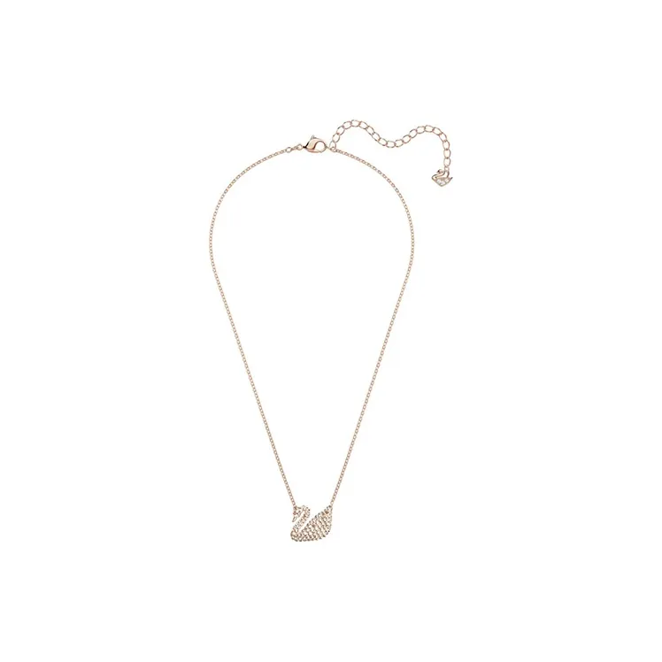 Swarovski Rose Gold Tone Plated Swan Necklaces Women's Rose Gold-1
