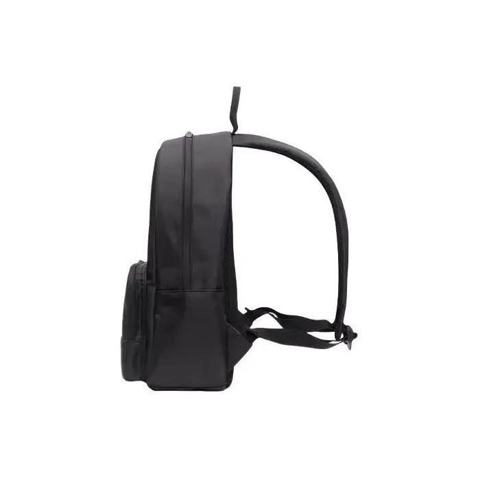 LEVEL8 Fabric With PU Backpack Medium Size Unisex Black-3